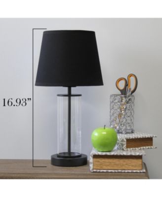 Encased Metal and Clear Glass Table Lamp