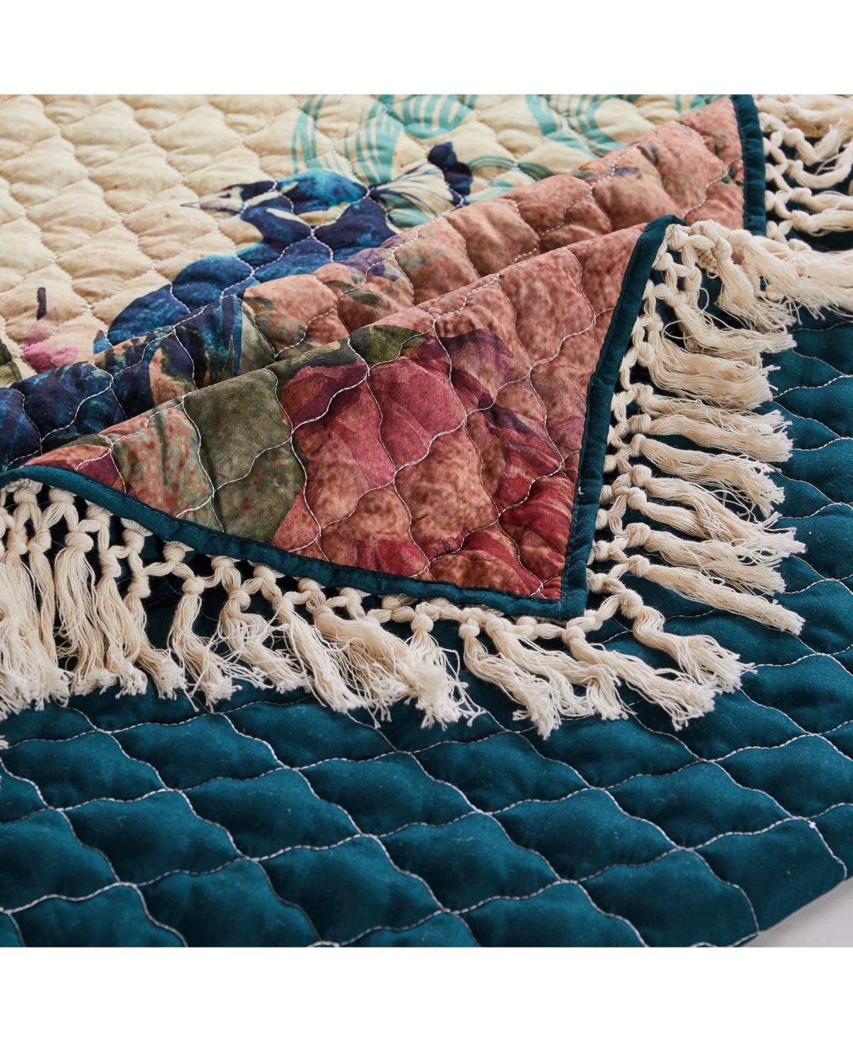Greenland Home Fashions Eden Peacock 3-Pc. Quilt Set,