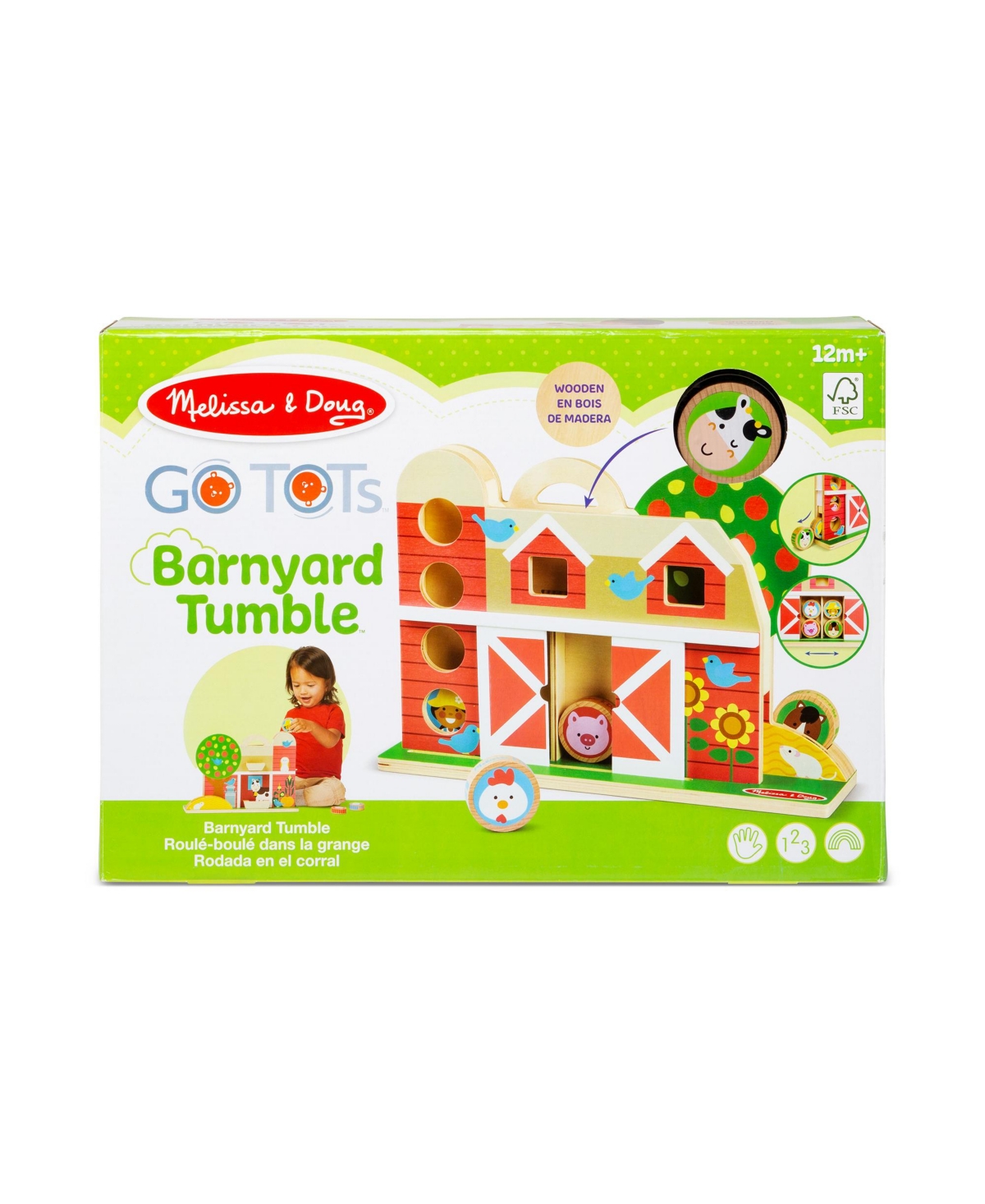 Melissa & Doug Go Tots Wooden Barnyard Tumble With 4 Disks Piece Set In Multi