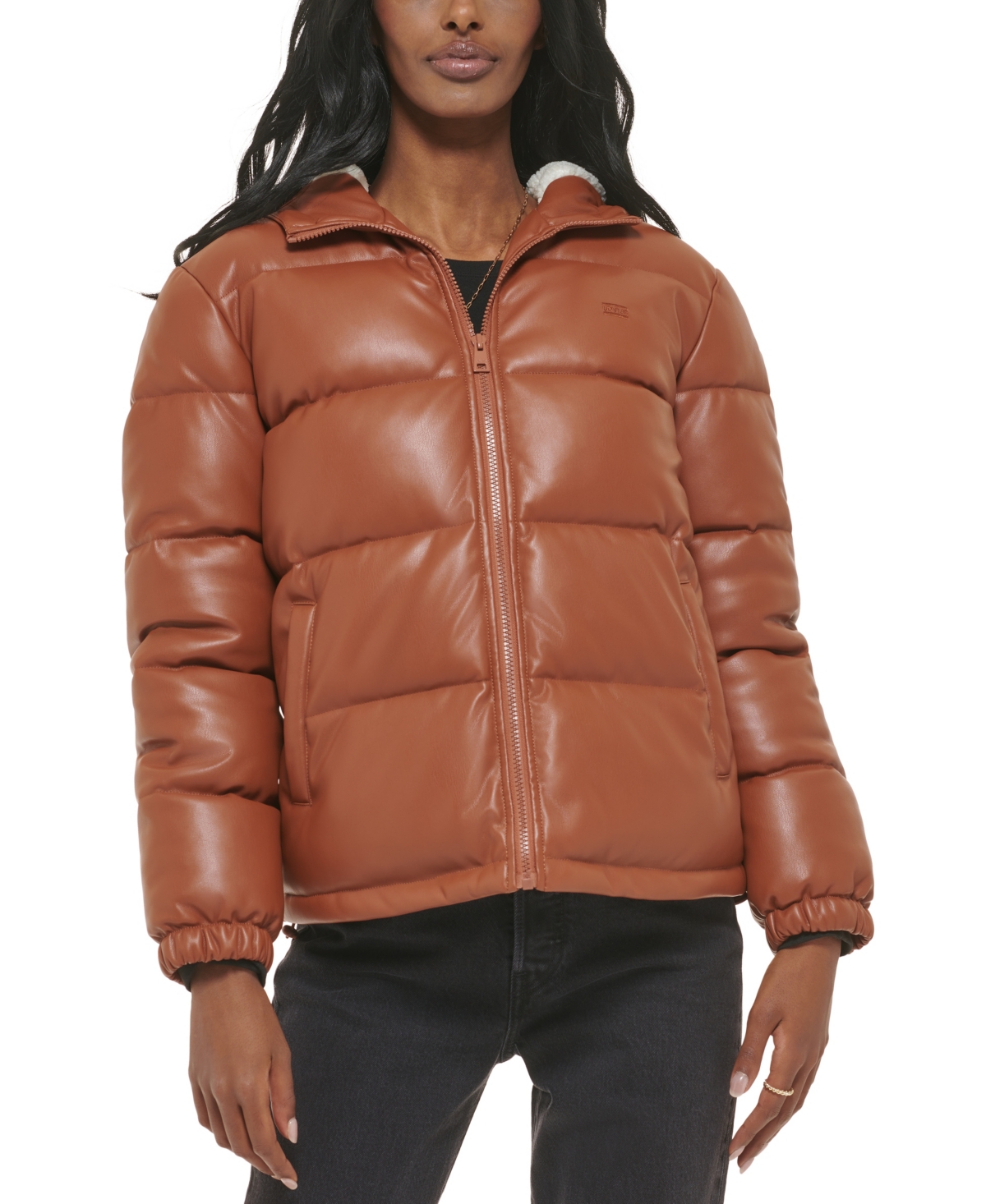 Levi's Women's Leather Hooded Puffer Coat | Smart Closet