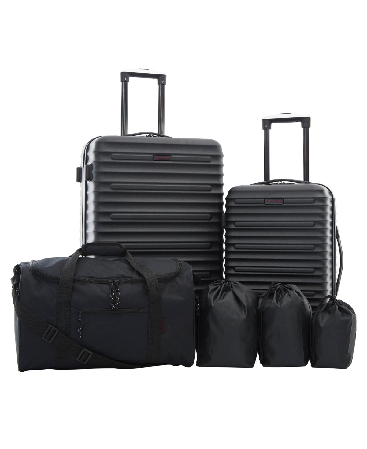Travelers Club Tour Collection 6 Piece Hard Side Set With Spinner Wheels In Black
