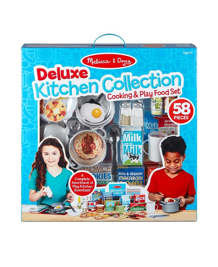 Melissa and Doug Deluxe Kitchen Collection Cooking Play Food Set 58