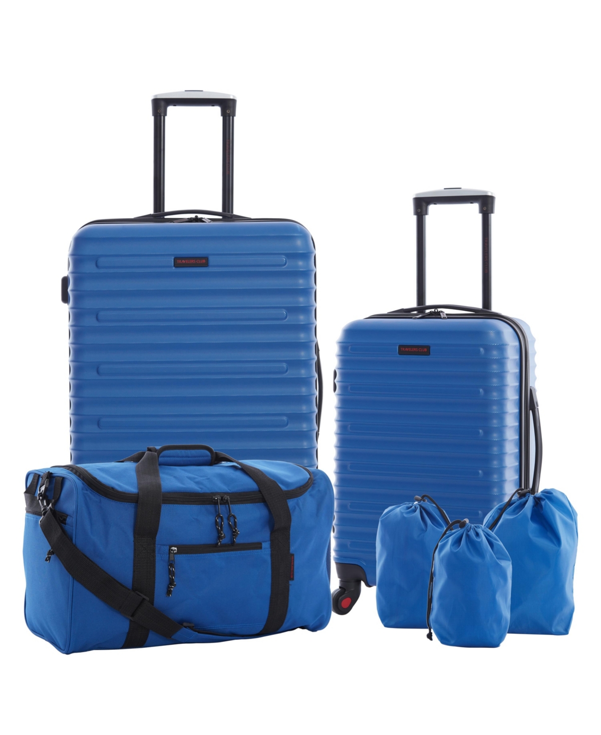 Travelers Club Tour Collection 6 Piece Hard Side Set With Spinner Wheels In Blue
