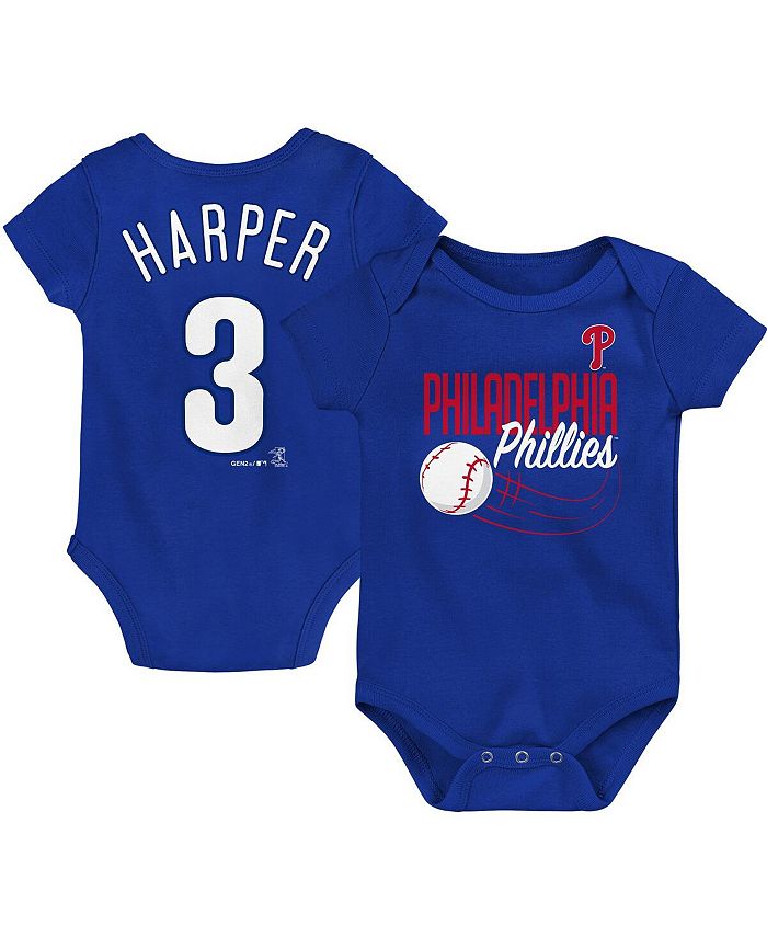Outerstuff Newborn and Infant Boys and Girls Bryce Harper Royal  Philadelphia Phillies Slugger Name and Number Bodysuit - Macy's