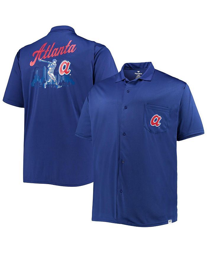 Profile Men's Royal Atlanta Braves Big and Tall ButtonUp Shirt Macy's