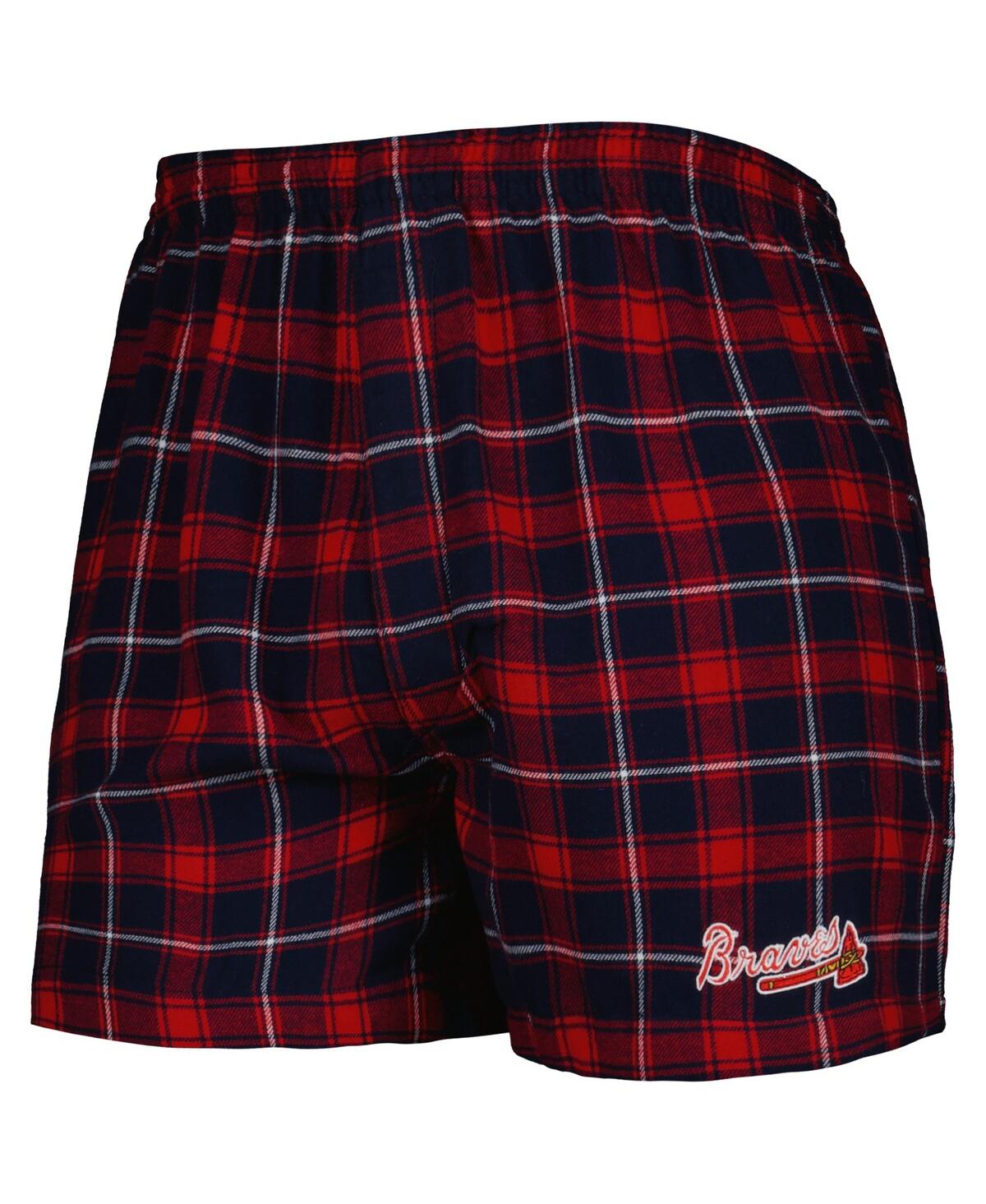 Men's Concepts Sport Red Atlanta Braves Ledger Flannel Boxers - Red