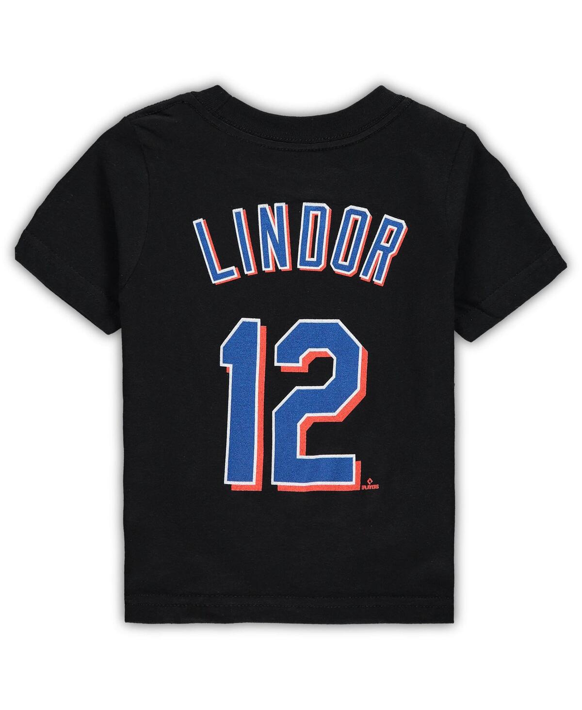 Shop Nike Infant Boys And Girls  Francisco Lindor Black New York Mets Name And Number T-shirt