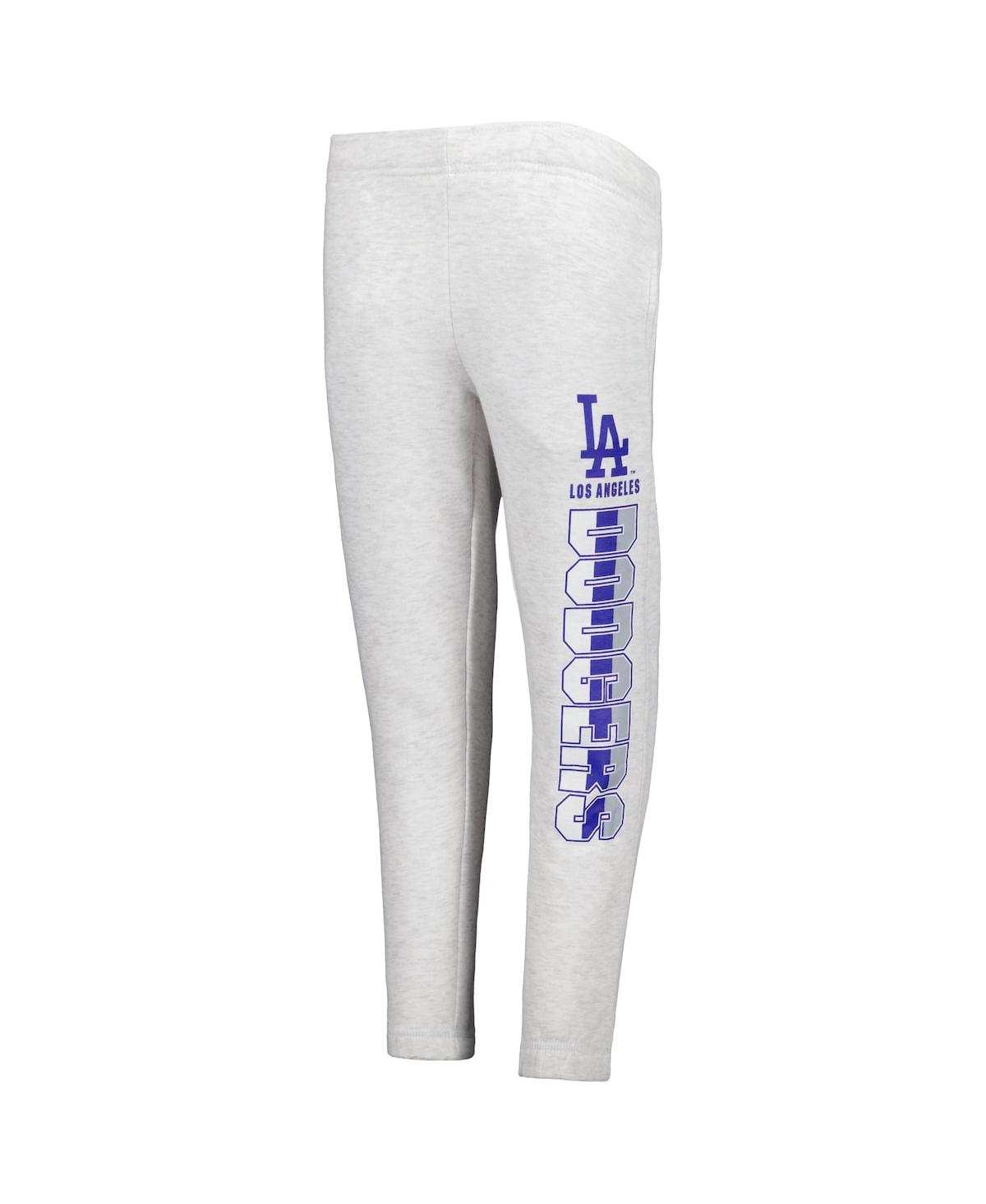 Outerstuff Youth Ash Los Angeles Dodgers Game Time Fleece Pants In Ash