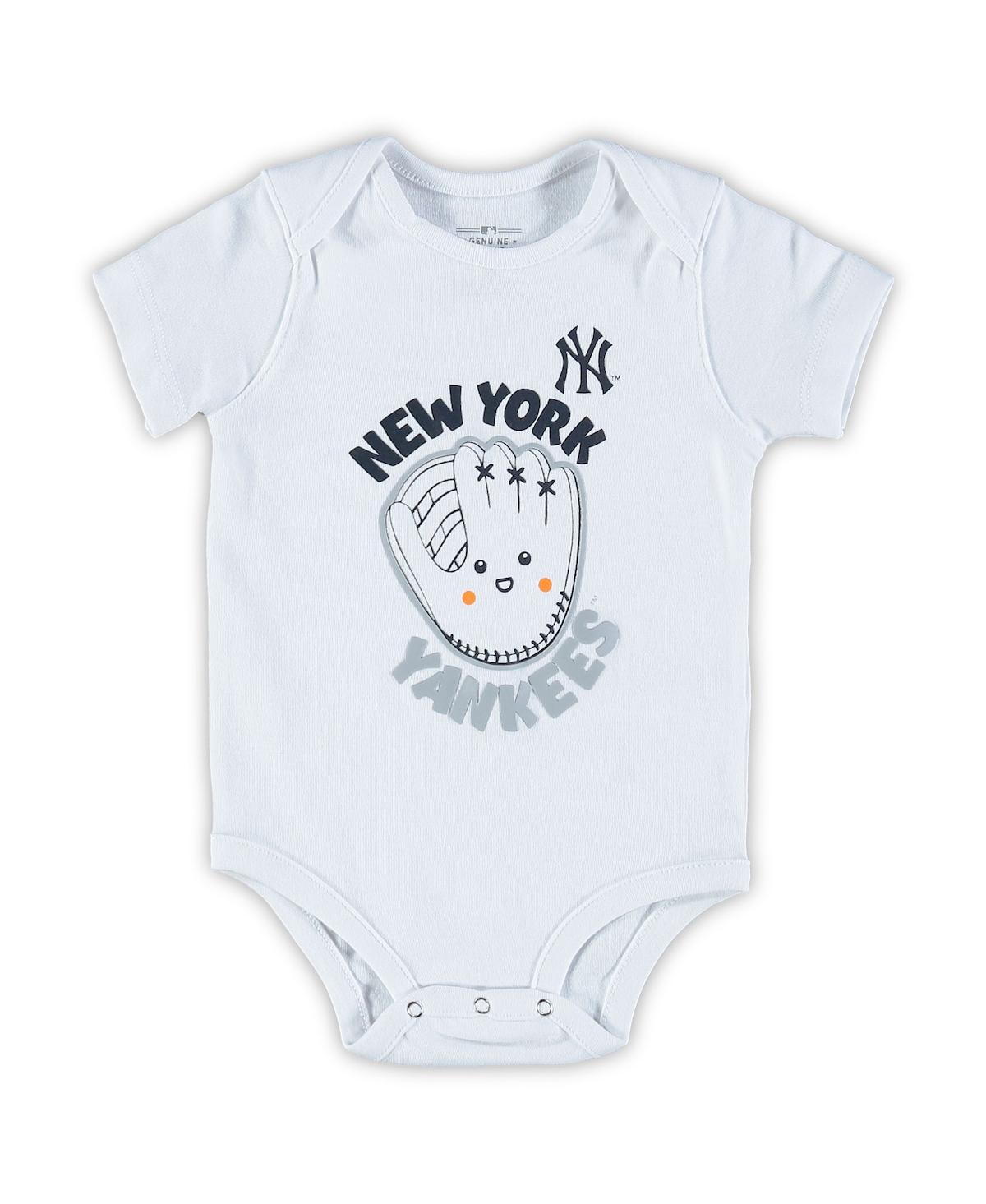 Shop Outerstuff Newborn And Infant Boys And Girls Navy, White, Heathered Gray New York Yankees 3-pack Change Up Body In Navy,white,heathered Gray