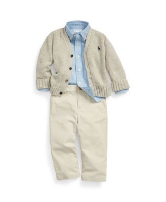 Polo Ralph Lauren Baby Boys Combed Cotton V-Neck Cardigan
