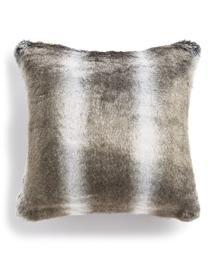 Hotel Collection Chinchilla Faux Fur Decorative Pillow, 20" x 20", Created for Macy's Macy's