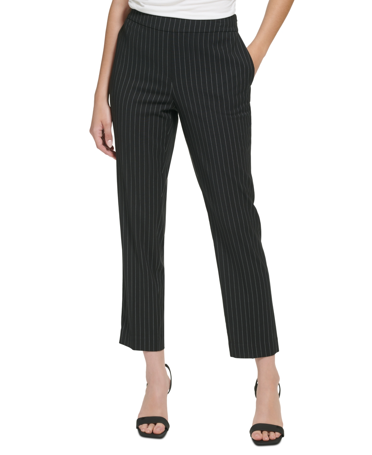 Calvin Klein Women's Pinstripe Slim Leg Pants