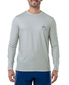 Men's Long-Sleeve Crewneck UPF Performance Graphic T-Shirt
