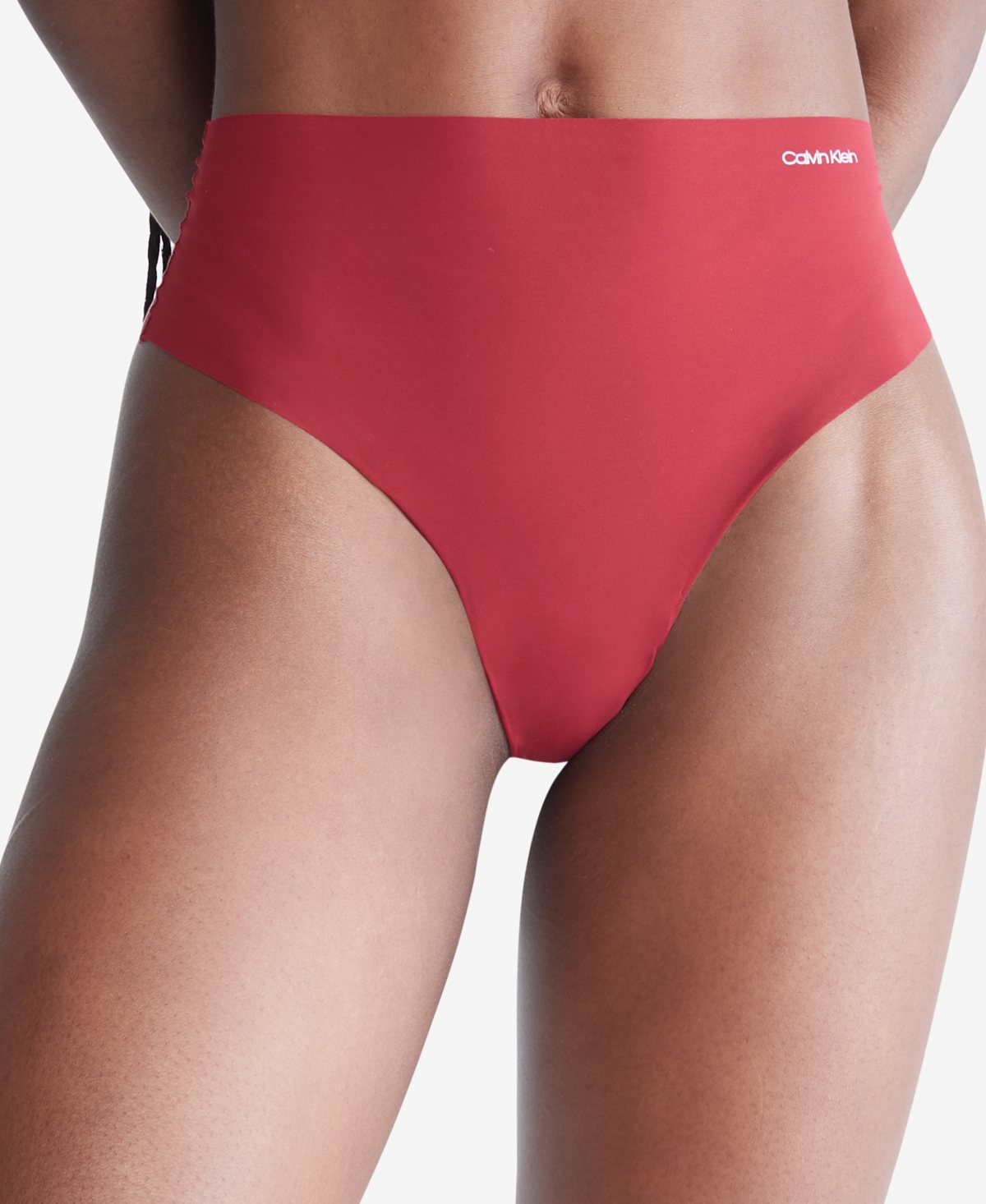 Calvin Klein Women's Invisibles High-waist Thong Underwear Qd3864 In Red  Carpet