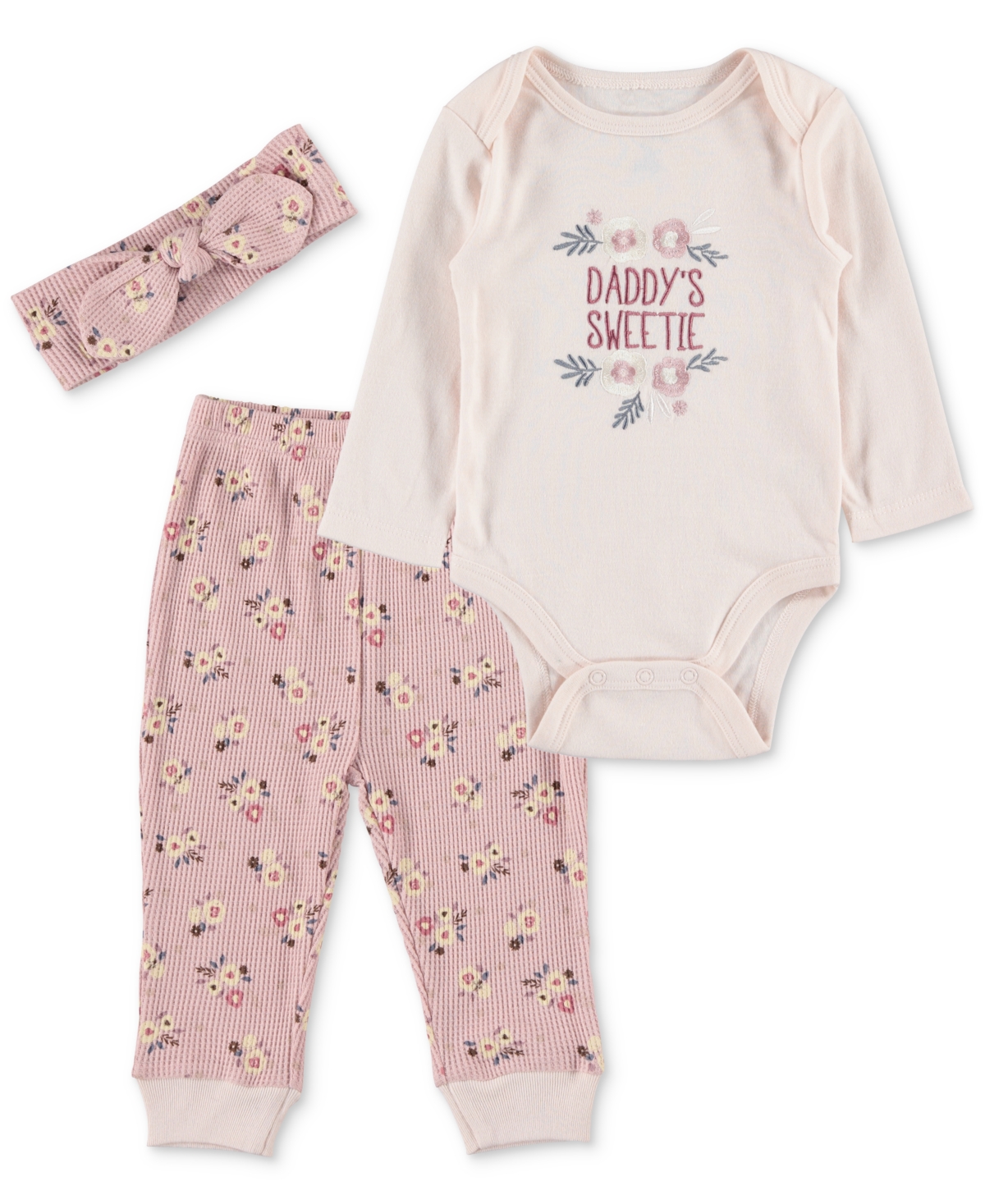 Chickpea Baby Girls Bodysuit And Joggers With Matching Headband,