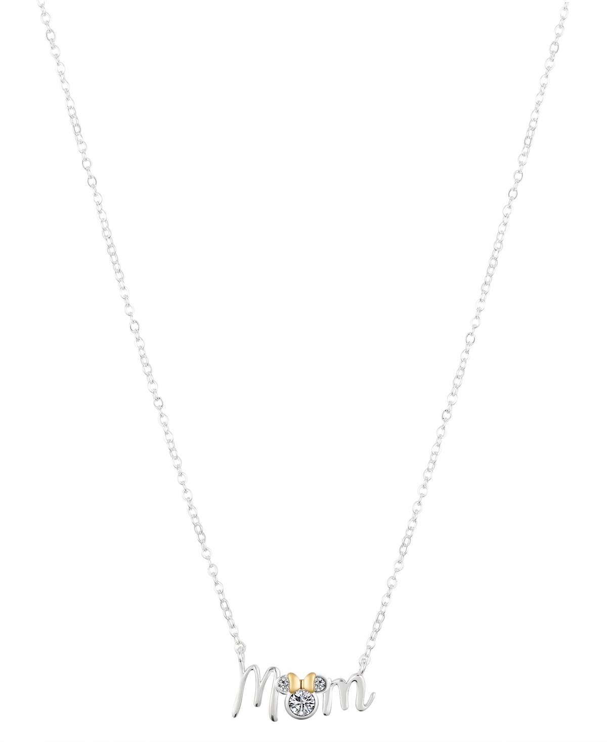 Two Tone Gold Flash-Plated Minnie Mouse "Mom" Necklace - Gold Flash Plated, Two-Tone