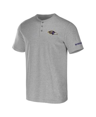 Men's NFL x Darius Rucker Collection by Heather Gray Baltimore Ravens Henley T-shirt