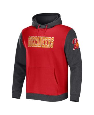 Men's NFL x Darius Rucker Collection by Red, Charcoal Tampa Bay Buccaneers Colorblock Pullover Hoodie
