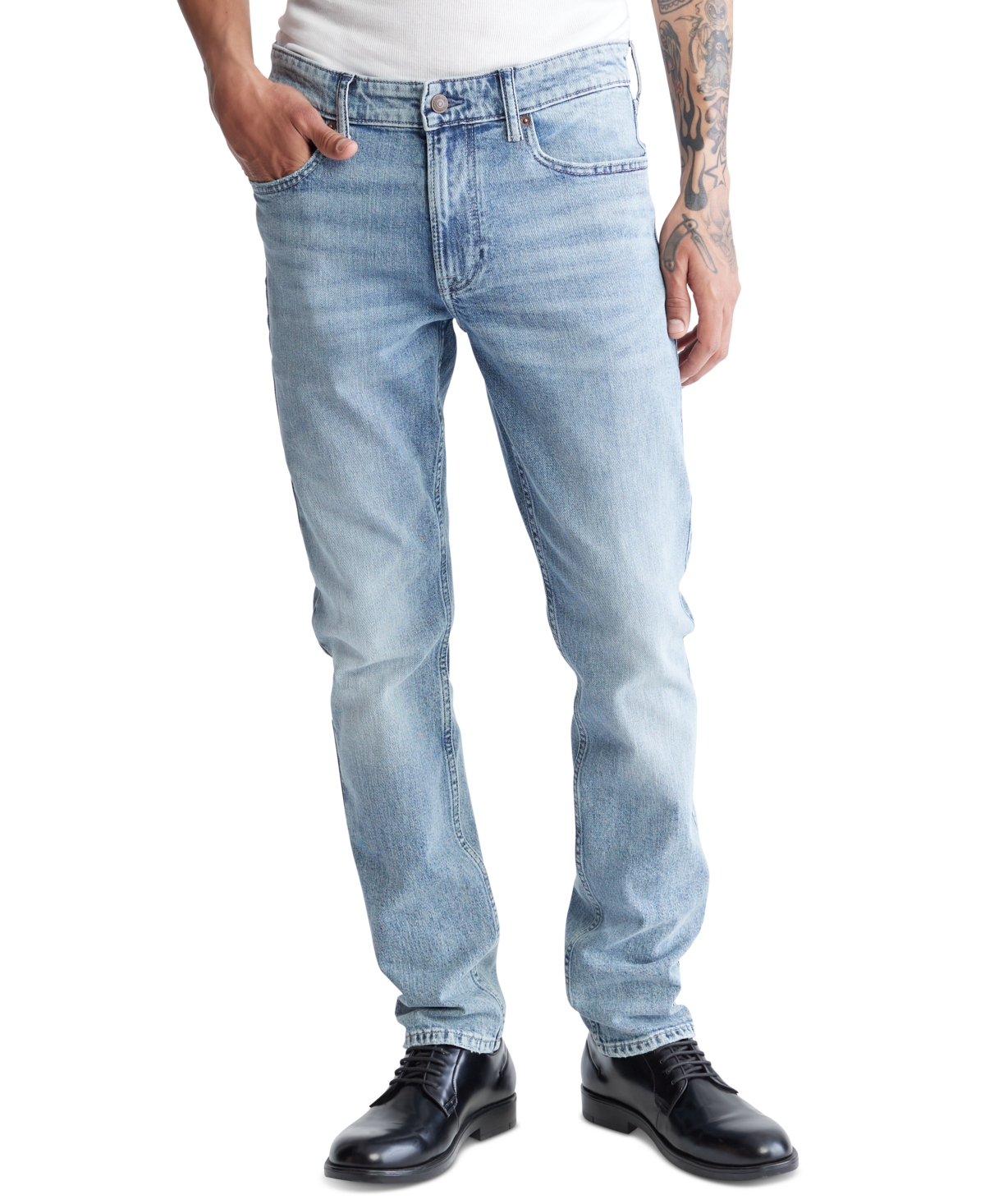 Zeemeeuw Farmacologie Ontstaan Calvin Klein Men's Standard Straight-fit Stretch Jeans In Tinted Stone |  ModeSens