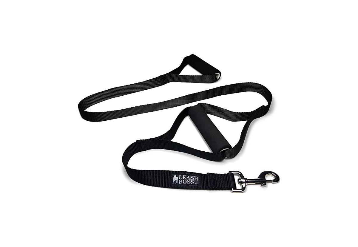 Double Handle Dog Leash for Big Dogs, No Pull Training Lead, Black - Black