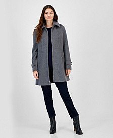 Women's Hooded Notched-Collar Coat