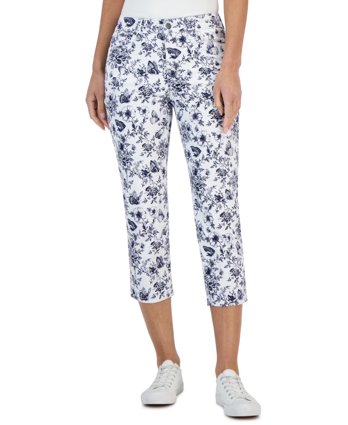 Charter Club Women's Toile Tummy-Control Cropped Jeans, Created for Macy's