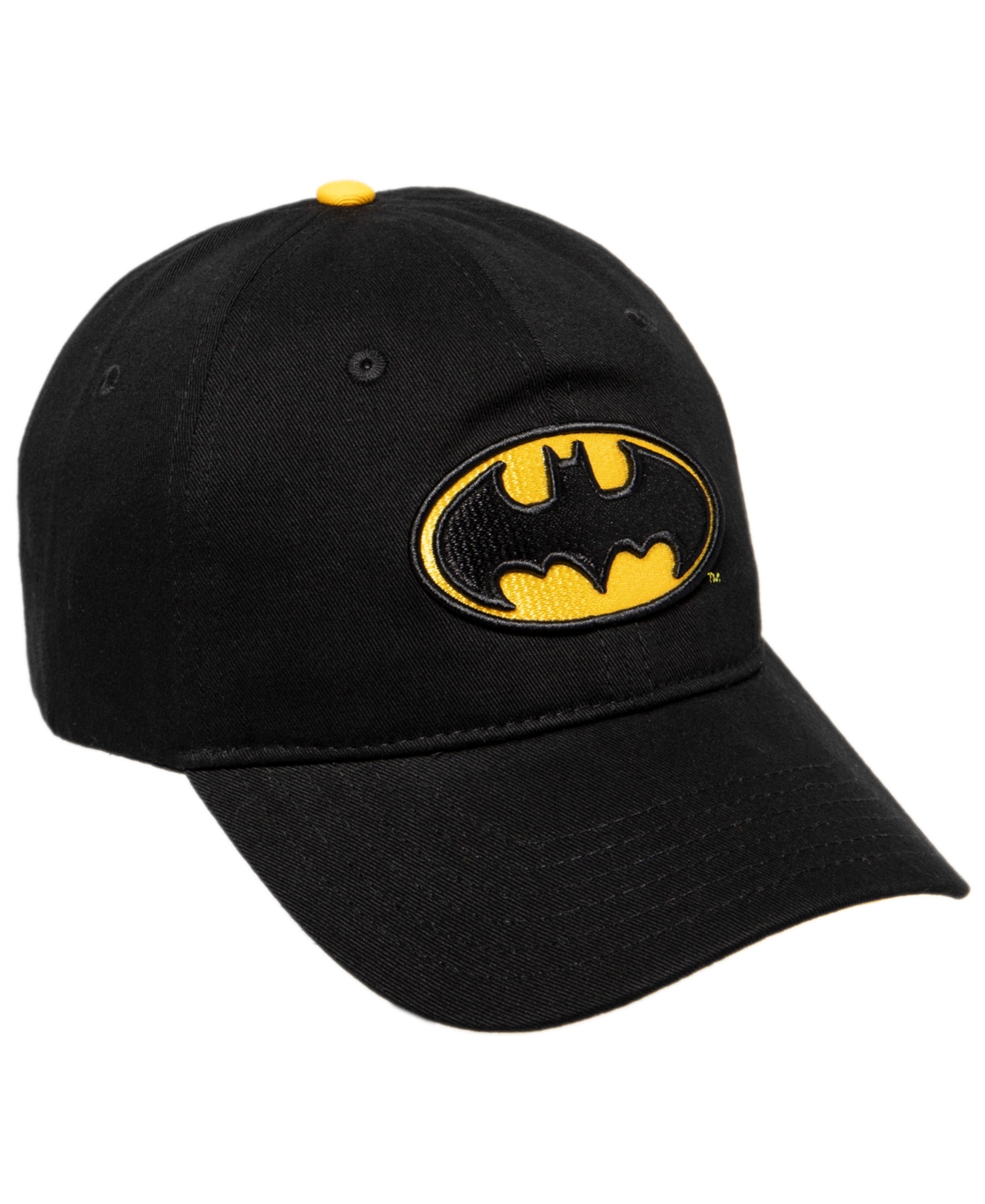 Men's Dc Comics Batman Low Profile Unstructured Dad Hat Adjustable Baseball Cap - Black, Gold-Tone