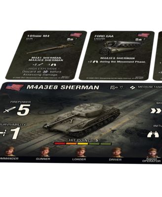 Gale Force Nine World of Tanks American M4A3E8 Sherman 'Eazy 8' Wave 7 Piece Medium Tank Expansion Miniatures Game Set