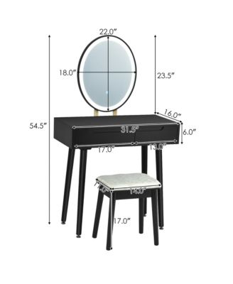 Vanity Makeup Table Touch Screen Dressing Table Stool Set