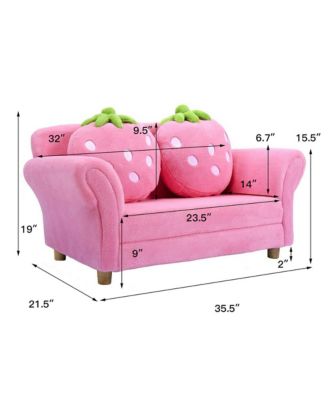 Kids Sofa Strawberry Armrest Chair Lounge Couch Children