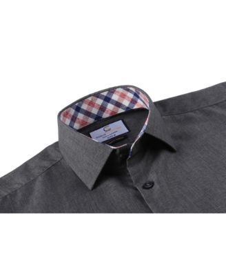 Men's Slim Fit Linen Look Short Sleeve Button Down Shirt