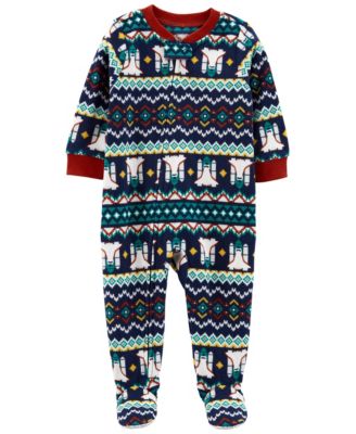 Carter's - Toddler Boys One-Piece Fair Isle Fleece Footie Pajamas