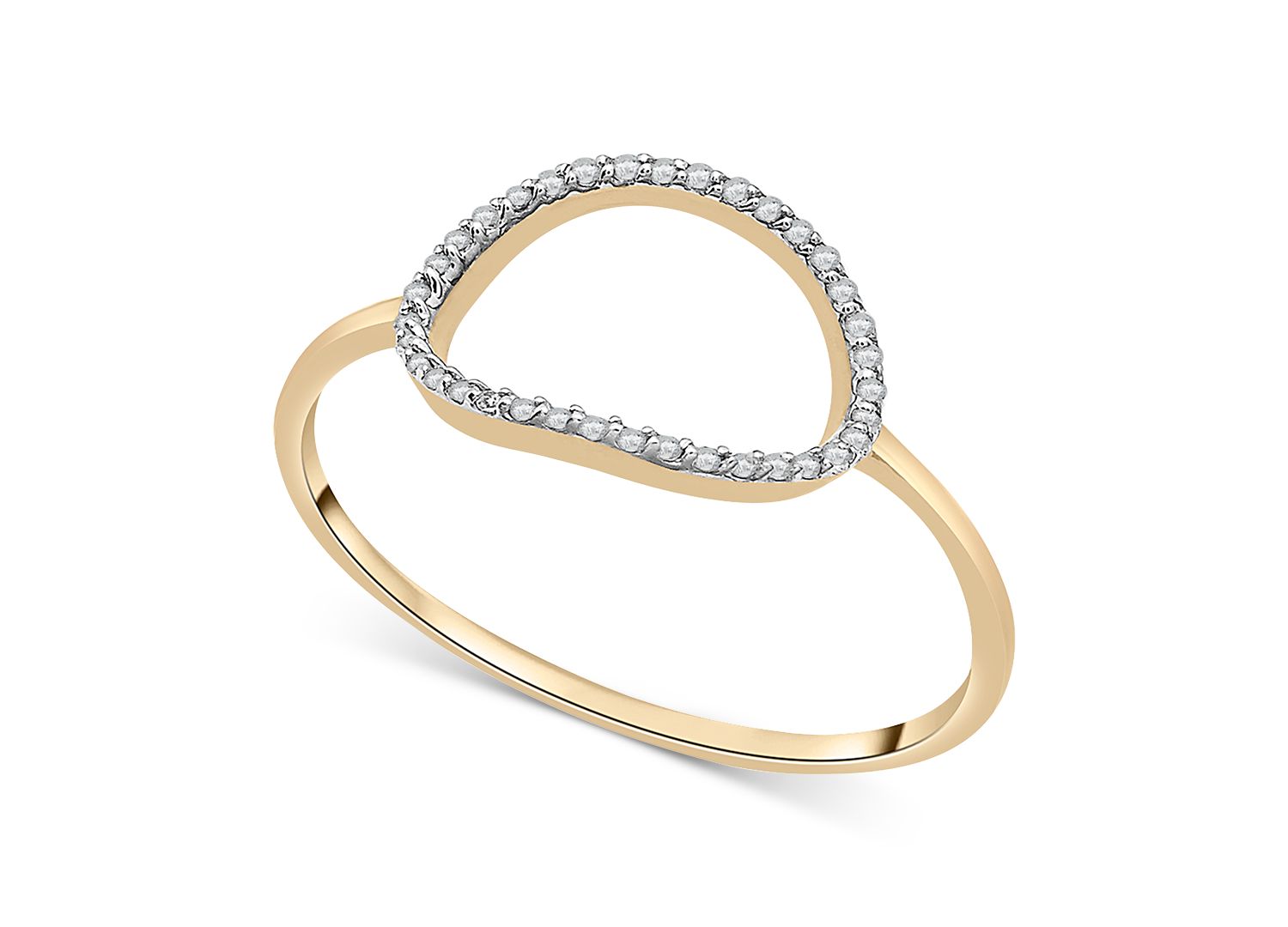 Diamond Elongated Circle Ring (1/20 ct. t.w.) in 10k Gold