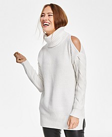 Women's Cold-Shoulder Cable-Sleeve Sweater, Created for Macy's