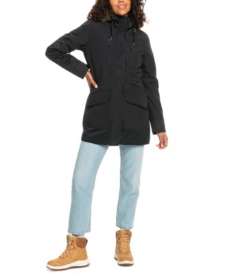 Roxy - Juniors' Amy Faux-Fur-Trim Hooded Jacket