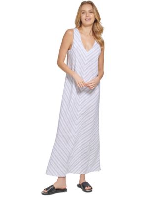 dkny solid linen dress