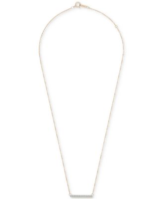 Diamond Bar Pendant Necklace (1/6 ct. t.w.) in 14k White Gold or 14K Yellow Gold, 18" + 2" extender, Created for Macy's