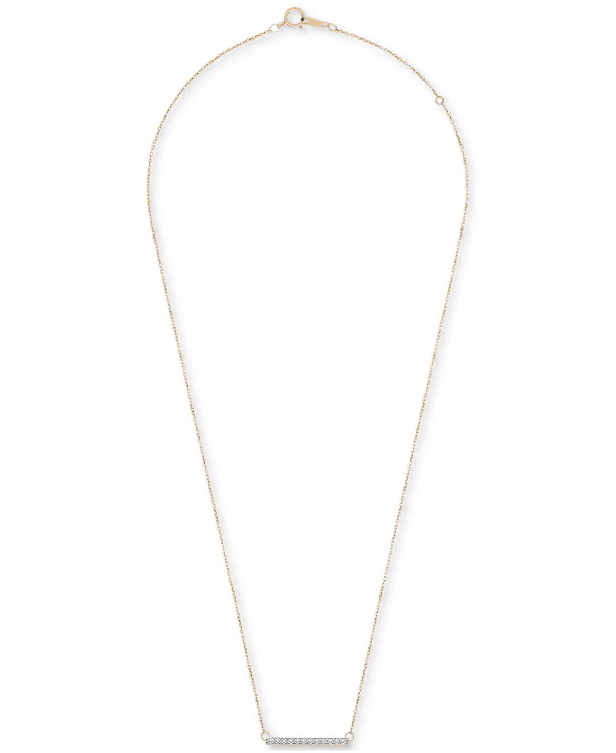 Wrapped Diamond Bar Pendant Necklace (1/6 Ct. T.w.) In 14k White Gold Or 14k Yellow Gold, 18" + 2" Extender,