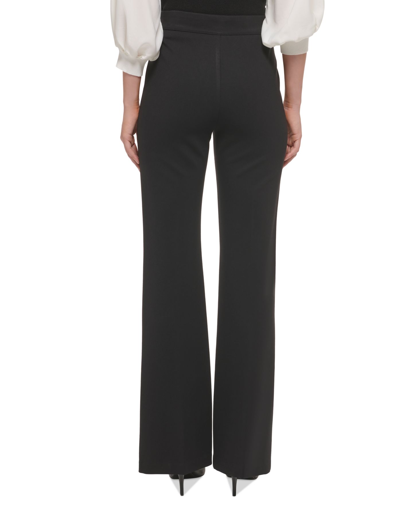 Женские брюки DKNY Soft Ponte Knit High-Rise Pull-On, цвет: Чёрный — фото 4