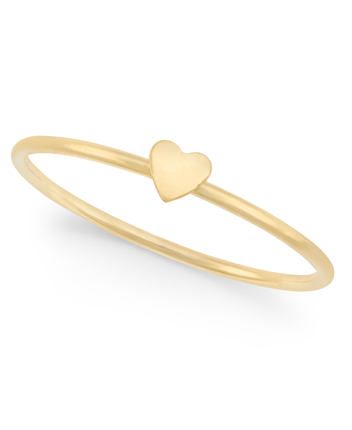 14k Gold-Plated Heart Accent Stack Ring - Gold