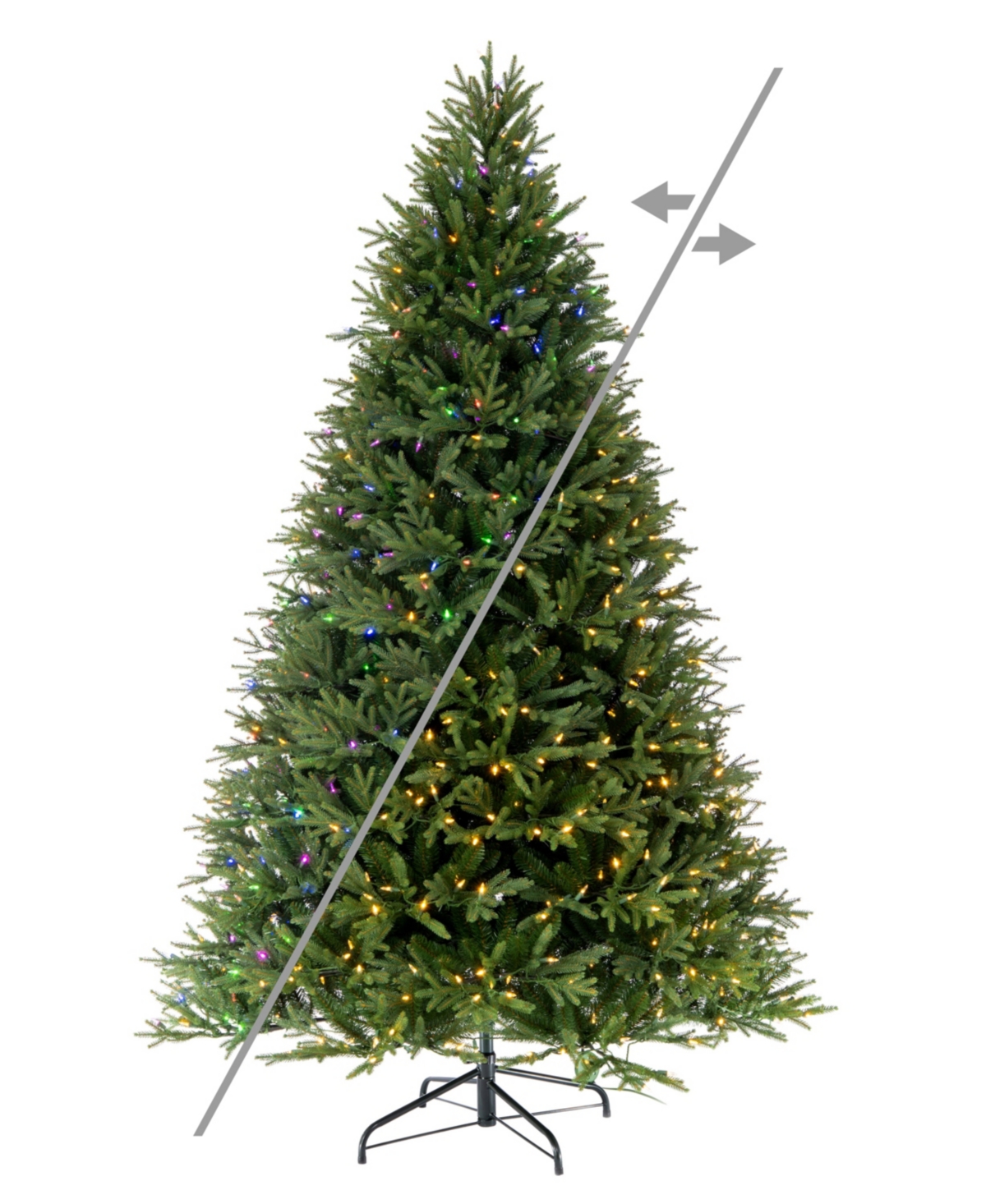 Tiffany Fraser Fir Artificial Christmas Tree, Led Color Changing Mini Lights, 9' x 67" - Green