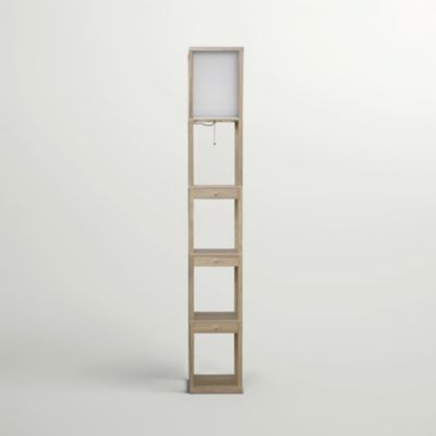 Maxwell Drawer 72" LED Shelf Floor Lamp with Lantern Shade