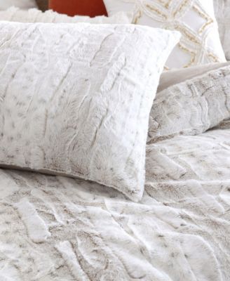 Snow Leopard 3 Piece Comforter Set, Full/Queen 