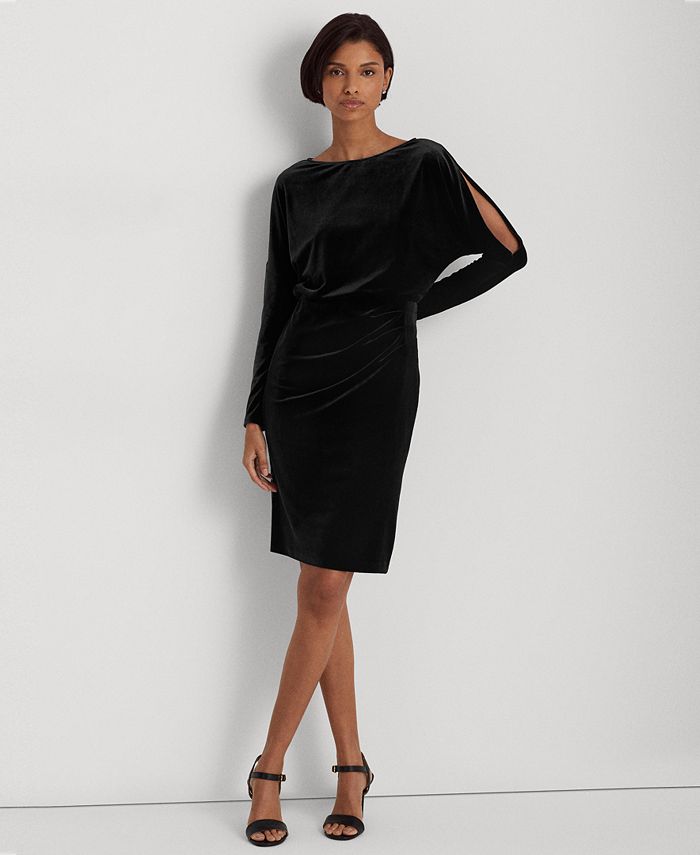 Lauren Ralph Lauren Women's Velvet Long-Sleeve Cocktail Dress - Macy's