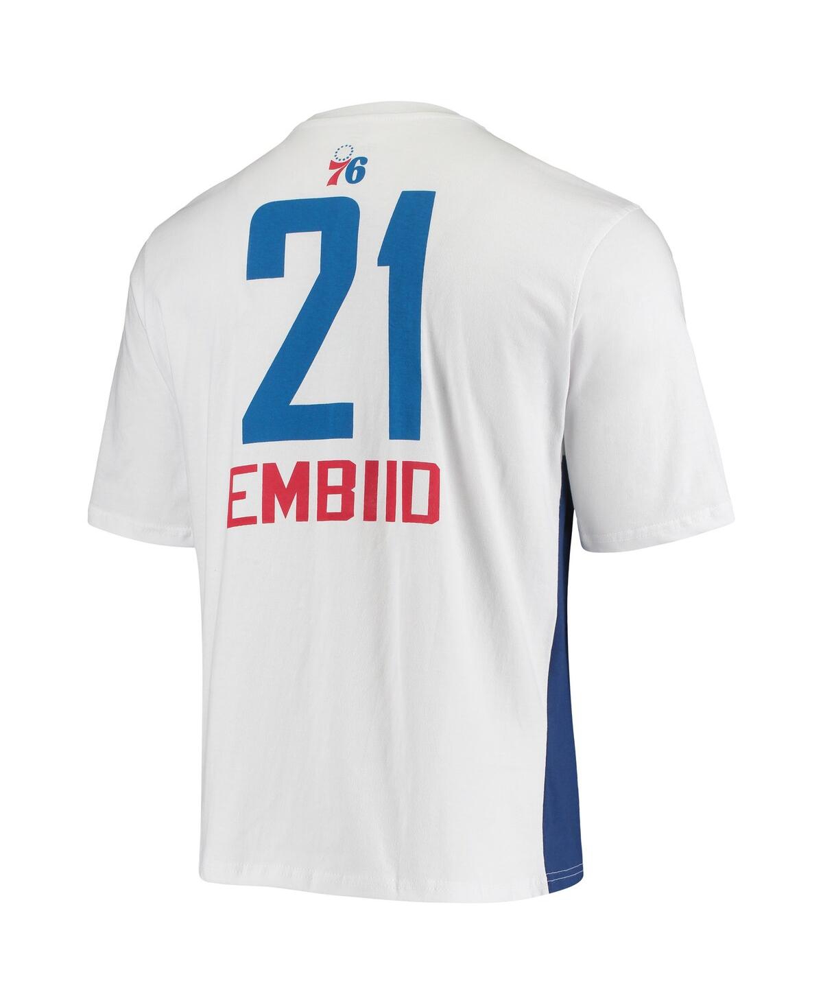 Shop Fanatics Men's  Joel Embiid White Philadelphia 76ers Yoke T-shirt