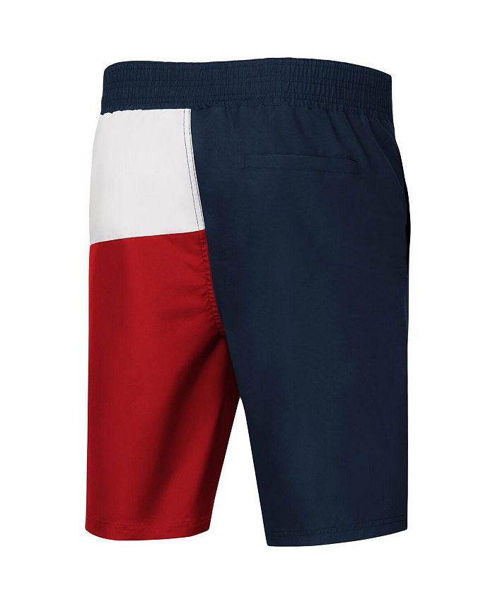 G Iii Sports By Carl Banks Mens Navy And Red Washington Wizards Breeze Color Block Swim Trunks 