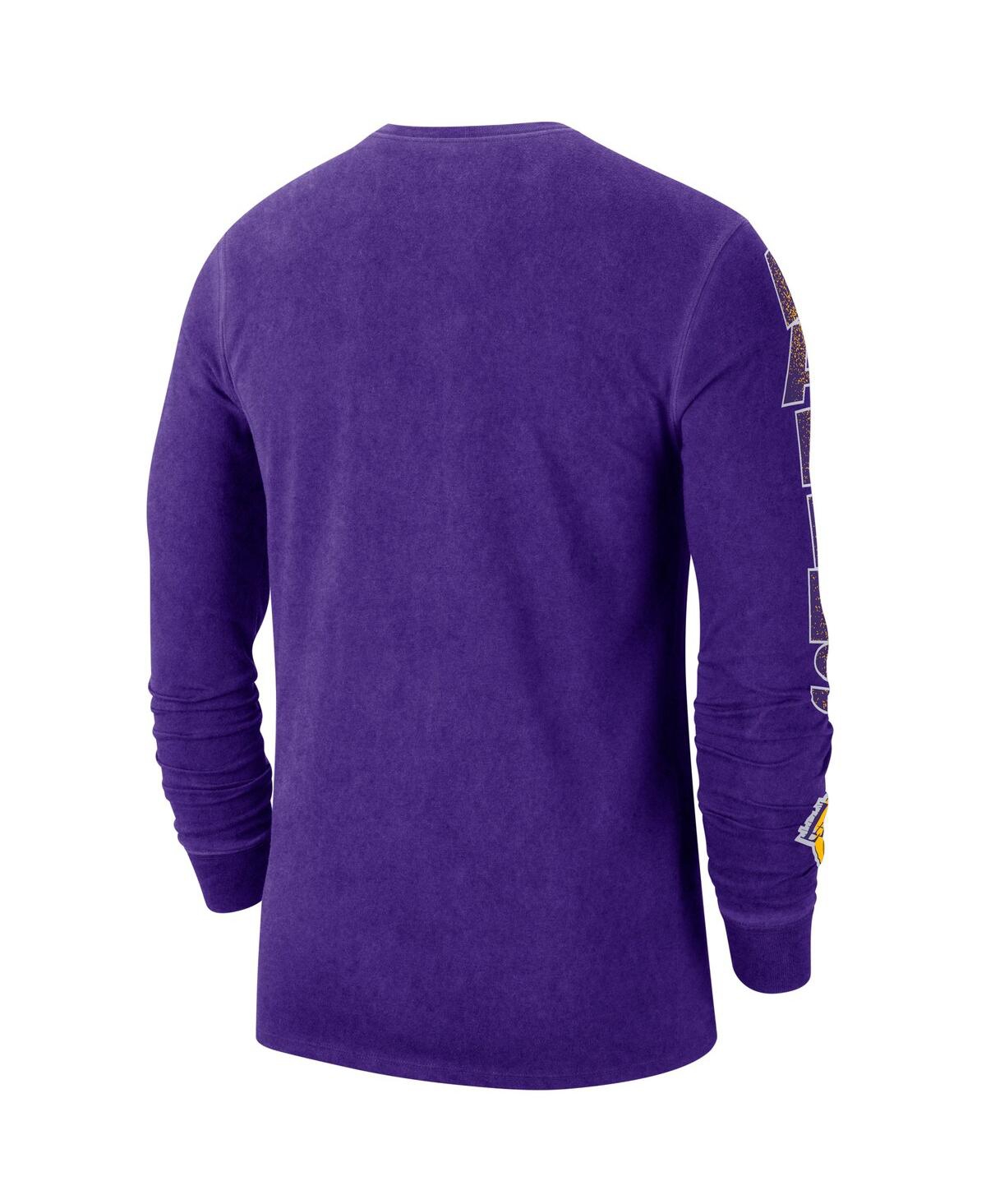 Shop Nike Men's  Purple Los Angeles Lakers Courtside Retro Elevated Long Sleeve T-shirt