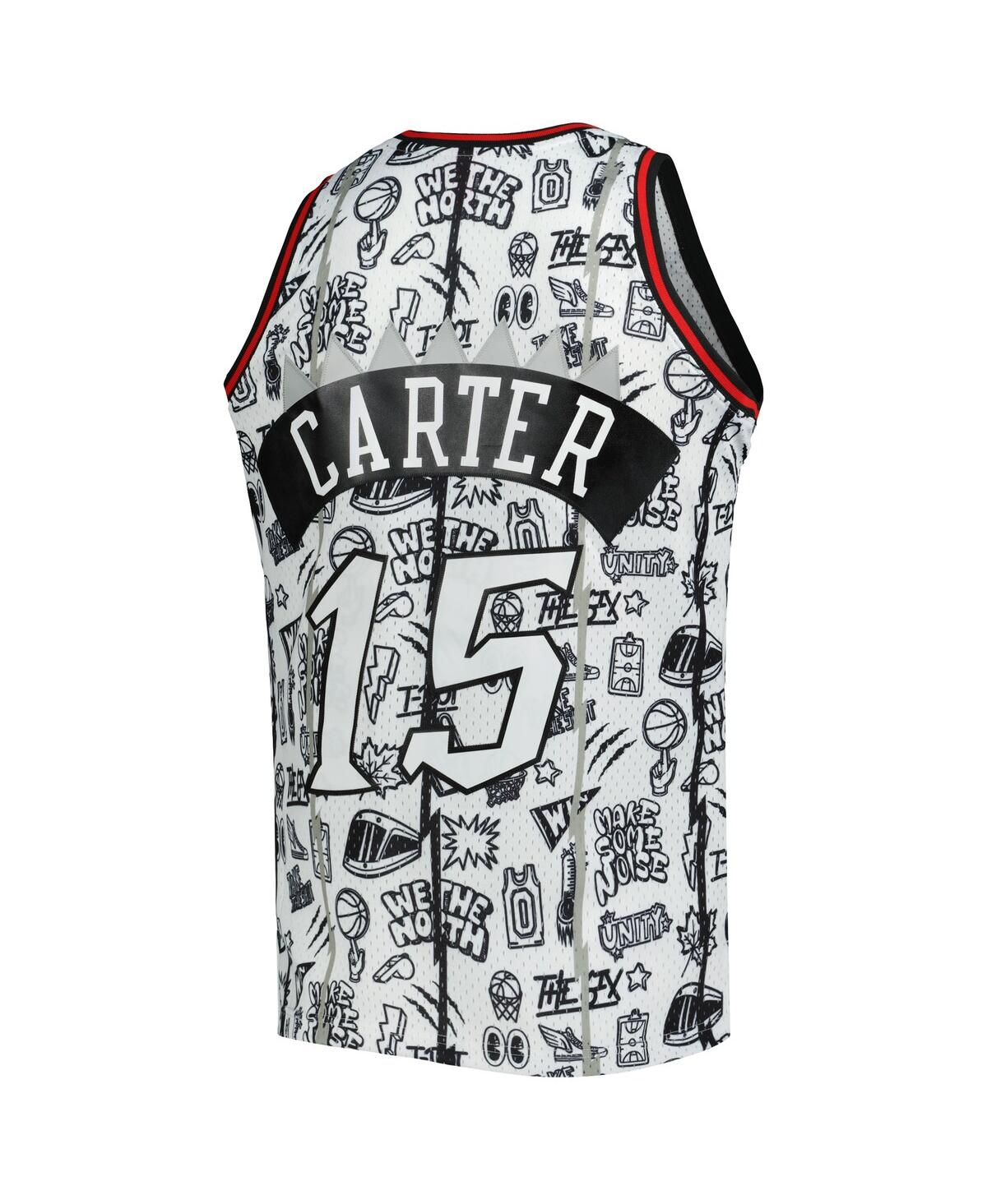 Men's Mitchell & Ness Vince CarterToronto Raptors 1998-99 Hardwood Classics Doodle Swingman Jersey - White