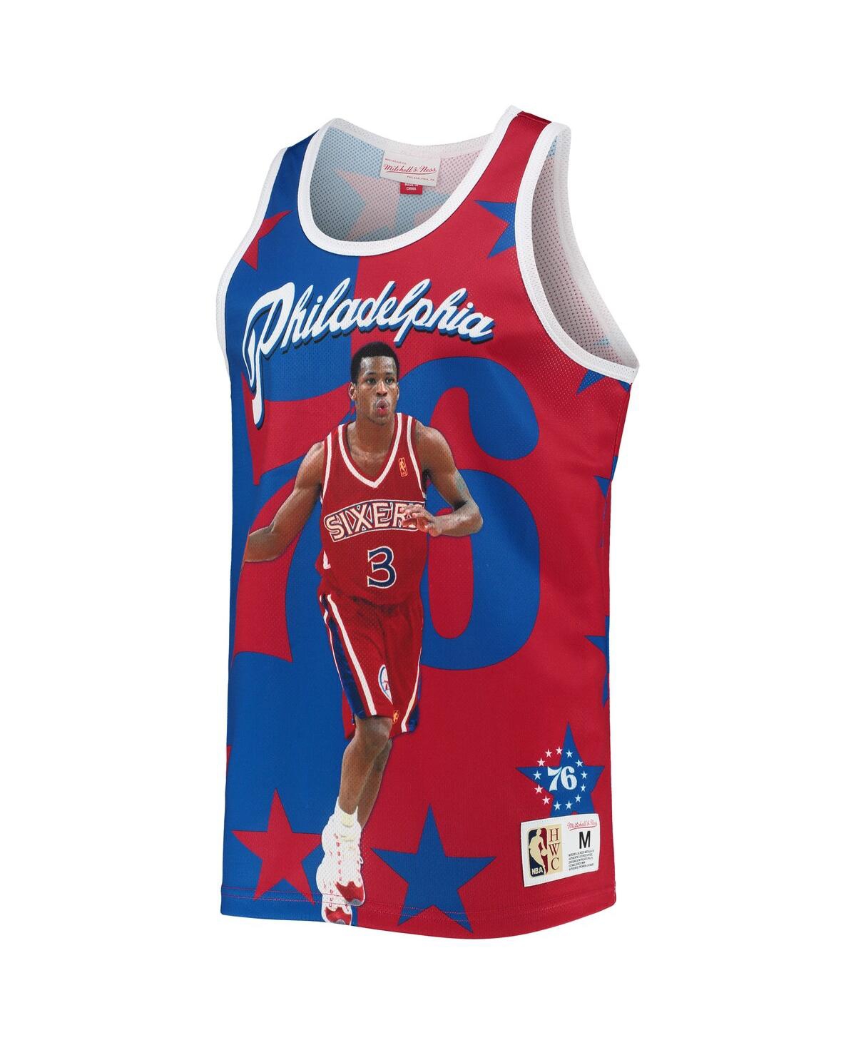Mitchell & Ness Men's  Allen Iverson Royal And Red Philadelphia 76ers Sublimated Player Tank Top In Royal,red