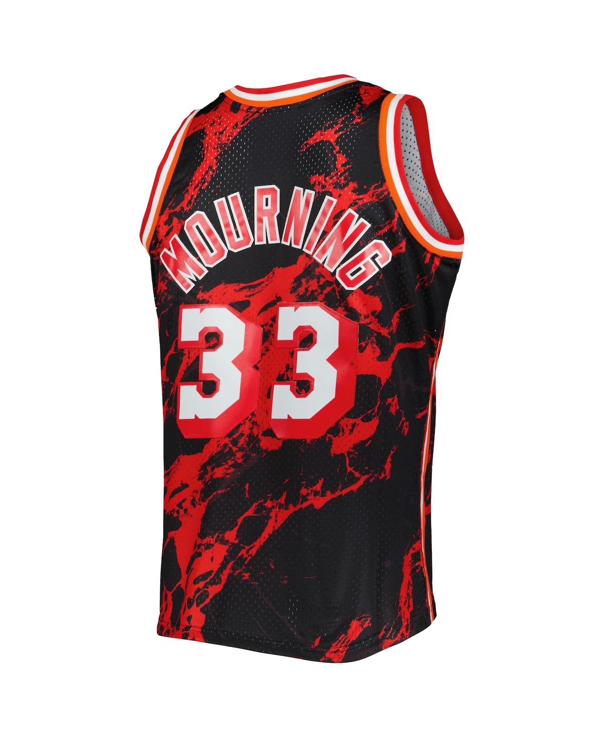 Men's Mitchell & Ness Alonzo MourningMiami Heat 1996-97 Hardwood Classics Marble Swingman Jersey - Black